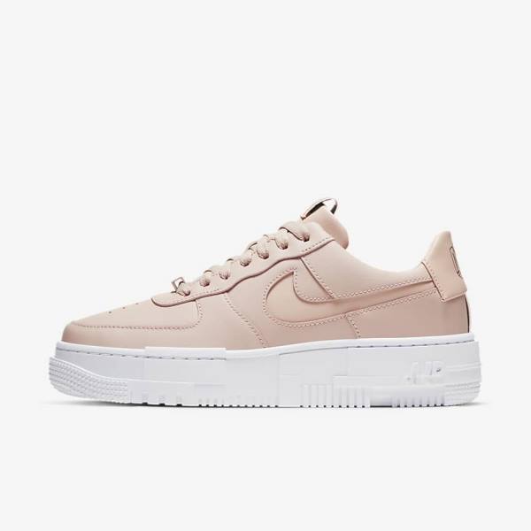 Women\'s Nike Air Force 1 Pixel Sneakers Beige / Black / White | NK197ONW