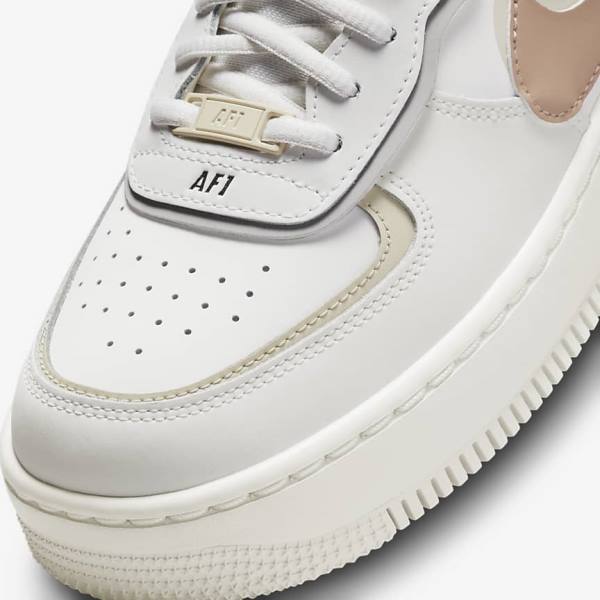 Women's Nike Air Force 1 Shadow Sneakers Khaki / Light Beige | NK648DKY