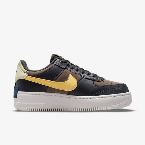 Women's Nike Air Force 1 Shadow Sneakers Green / White / Gold | NK729RUH