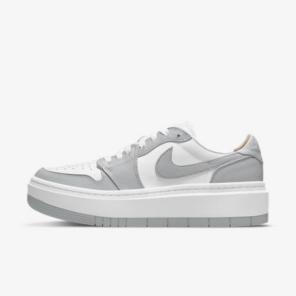 Women\'s Nike Air Jordan 1 Elevate Low Sneakers White / Grey | NK276GQM