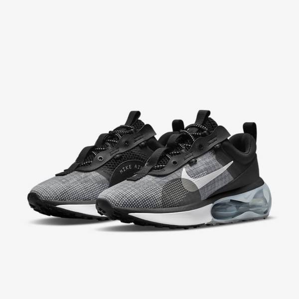 Women's Nike Air Max 2021 Sneakers Black / Metal Silver / Grey / White | NK780QMN