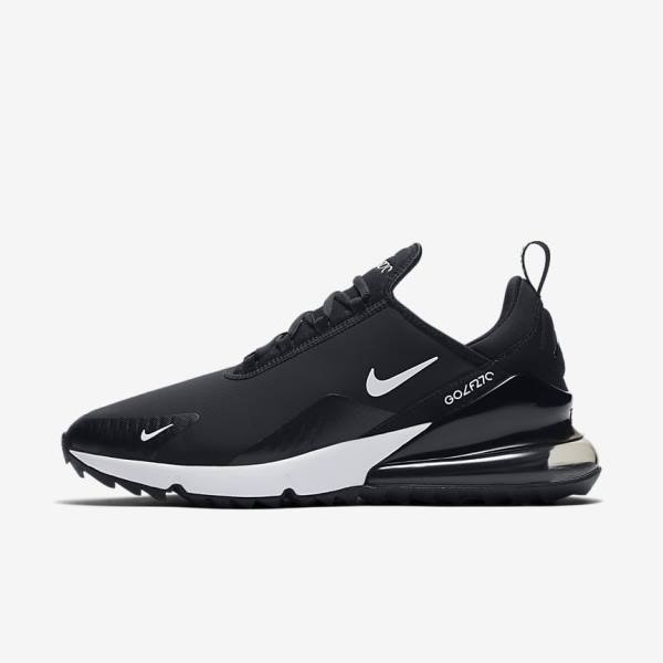 Women\'s Nike Air Max 270 G Golf Shoes Black / White | NK523NBV