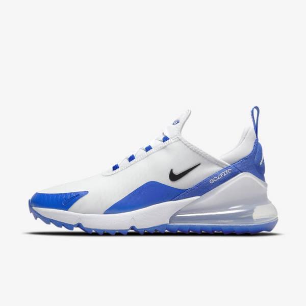 Women\'s Nike Air Max 270 G Golf Shoes White / Blue / Platinum / Black | NK583AQE