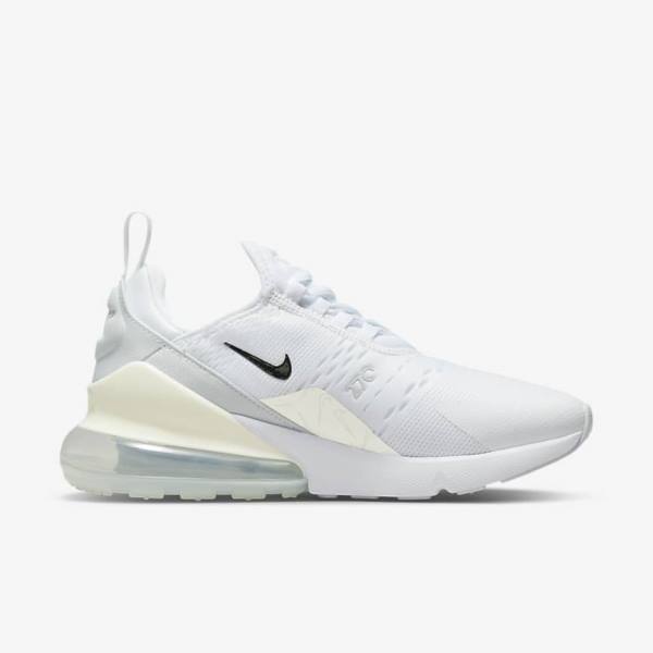 Women's Nike Air Max 270 Sneakers White / Platinum / Metal Silver | NK348CRT