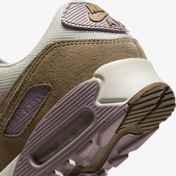 Women's Nike Air Max 90 Sneakers Brown / Light Purple / Khaki | NK948GAX