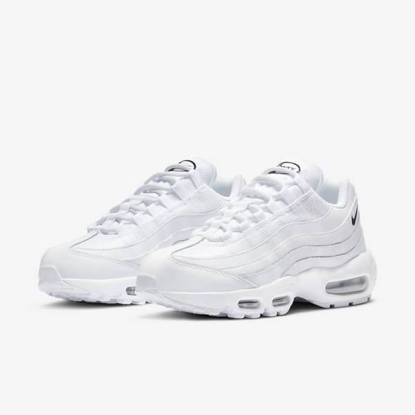 Women's Nike Air Max 95 Essential Sneakers White / Black | NK965DLJ