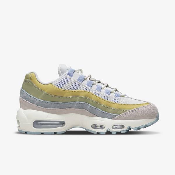 Women's Nike Air Max 95 Sneakers Light Blue / Olive | NK870LWR