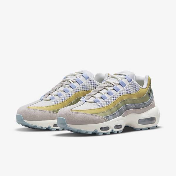 Women's Nike Air Max 95 Sneakers Light Blue / Olive | NK870LWR