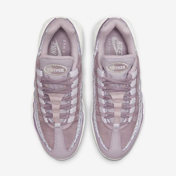 Women's Nike Air Max 95 Sneakers Purple / White / Metal Silver | NK218QYP