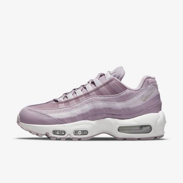 Women\'s Nike Air Max 95 Sneakers Purple / White / Metal Silver | NK218QYP