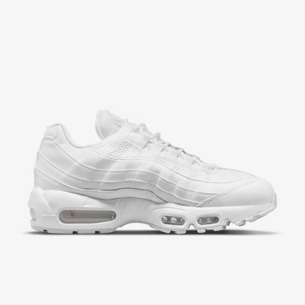 Women's Nike Air Max 95 Sneakers White / Metal Silver / White | NK261SLR