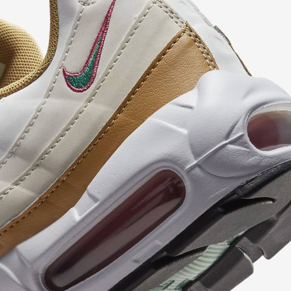 Women's Nike Air Max 95 Sneakers White / Brown / Green | NK850EUM