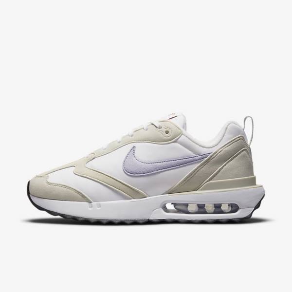 Women\'s Nike Air Max Dawn Sneakers White / Light Beige / Black / Purple | NK235LCT