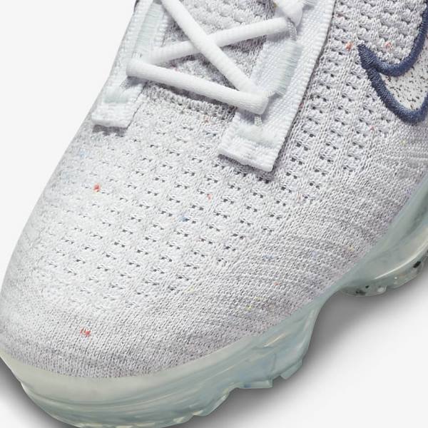 Women's Nike Air VaporMax 2021 Flyknit Sneakers Navy / White | NK693JEO