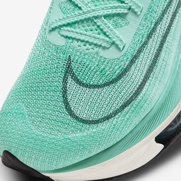 Women's Nike Air Zoom Alphafly NEXT% Flyknit Road Racing Running Shoes Turquoise / Black / Light Turquoise / White | NK148OMR