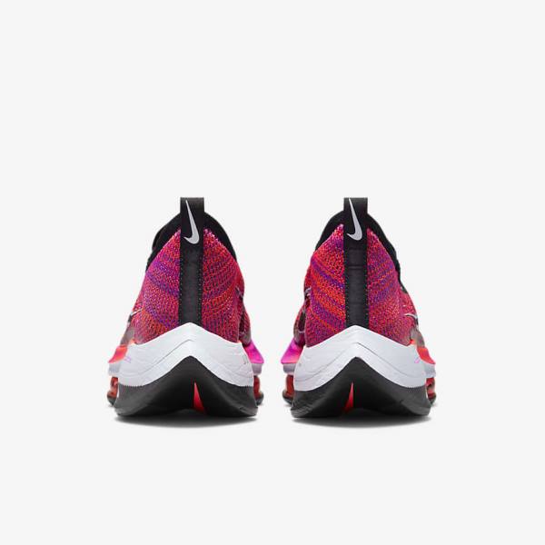 Women's Nike Air Zoom Alphafly NEXT% Flyknit Road Racing Running Shoes Purple / Red / Black / Black | NK937BVO