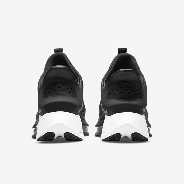 Women's Nike Air Zoom Tempo NEXT% FlyEase Easy On-Off Road Running Shoes Black / White | NK412GMT