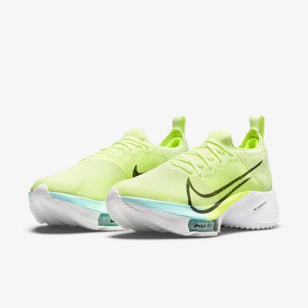 Women's Nike Air Zoom Tempo NEXT% Road Running Shoes White / Green / Turquoise / Turquoise | NK659NPJ