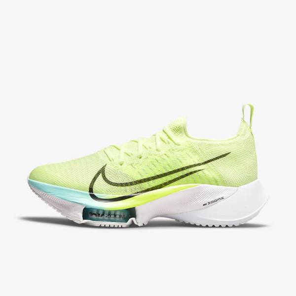 Women\'s Nike Air Zoom Tempo NEXT% Road Running Shoes White / Green / Turquoise / Turquoise | NK659NPJ