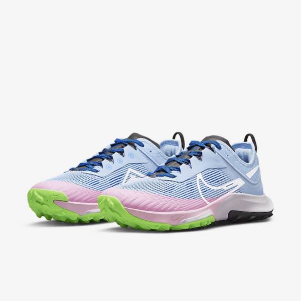 Women's Nike Air Zoom Terra Kiger 8 Trail Running Shoes Light Blue / Royal / Black / White | NK563ASK