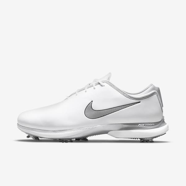 Women\'s Nike Air Zoom Victory Tour 2 Golf Shoes White / Metal Platinum / Black | NK962EYX