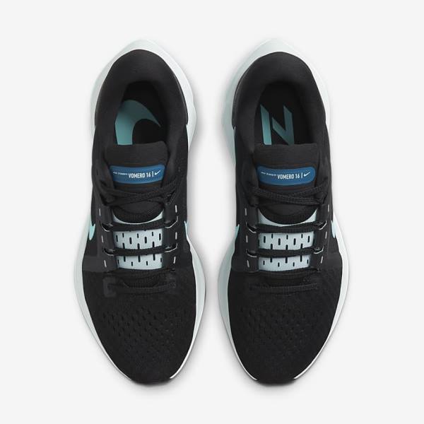 Women's Nike Air Zoom Vomero 16 Road Running Shoes Black / Light Turquoise / Green | NK241NGU