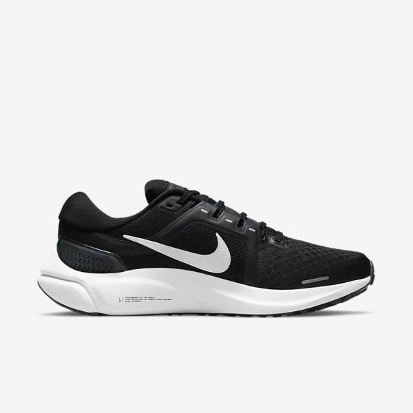 Women's Nike Air Zoom Vomero 16 Road Running Shoes Black / Dark Grey / White | NK450BIA