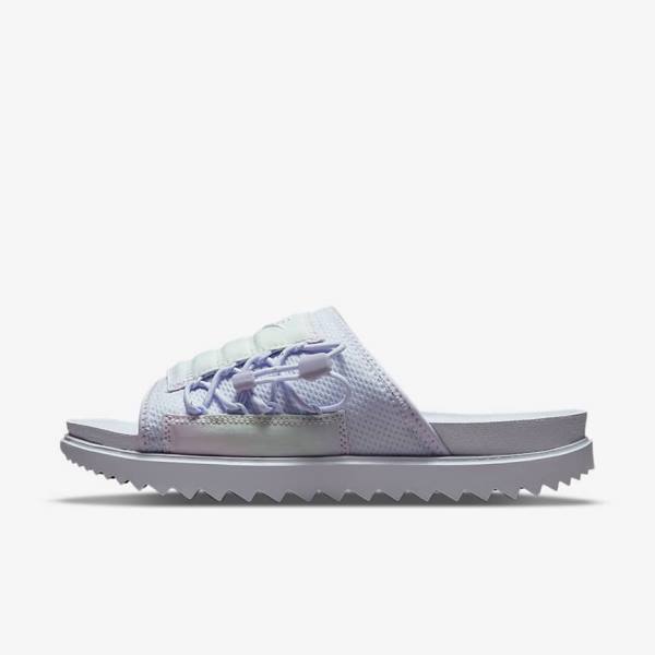 Women\'s Nike Asuna Print Slides Purple / White | NK690LCU