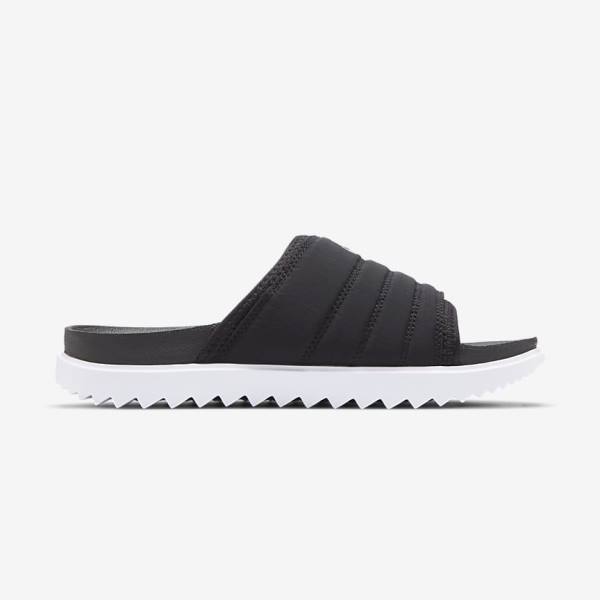 Women's Nike Asuna Slides Black / White / Dark Grey | NK481AWH