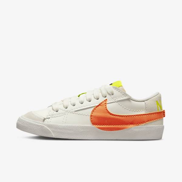 Women\'s Nike Blazer Low 77 Jumbo Sneakers Green / Orange | NK328PGJ