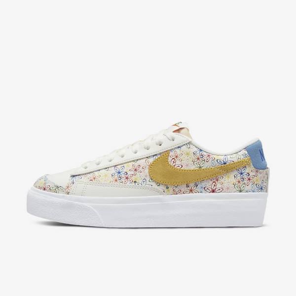 Women\'s Nike Blazer Low Platform Sneakers Royal / Blue | NK073DQK