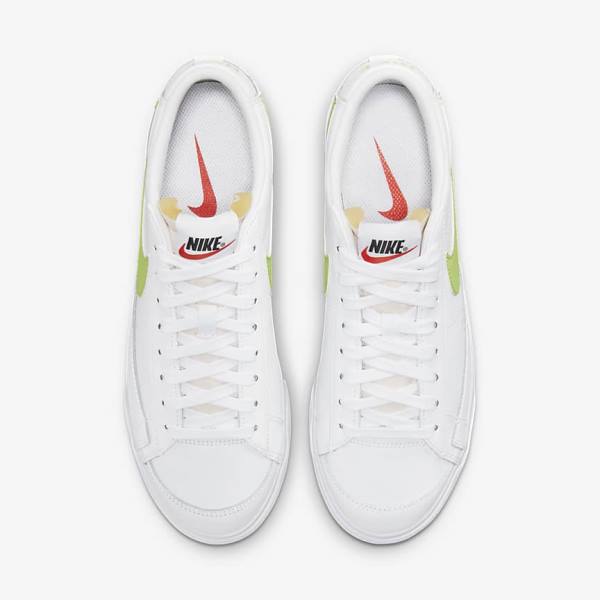 Women's Nike Blazer Low Platform Sneakers White / Black / Light Lemon | NK204LXV