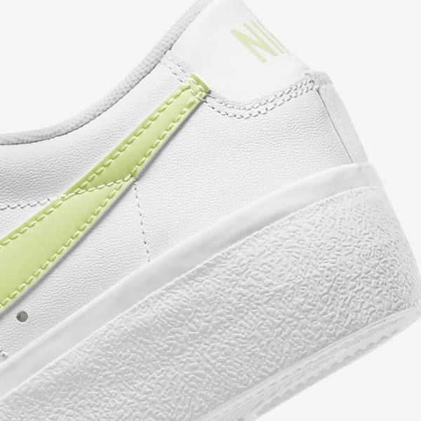 Women's Nike Blazer Low Platform Sneakers White / Black / Light Lemon | NK204LXV