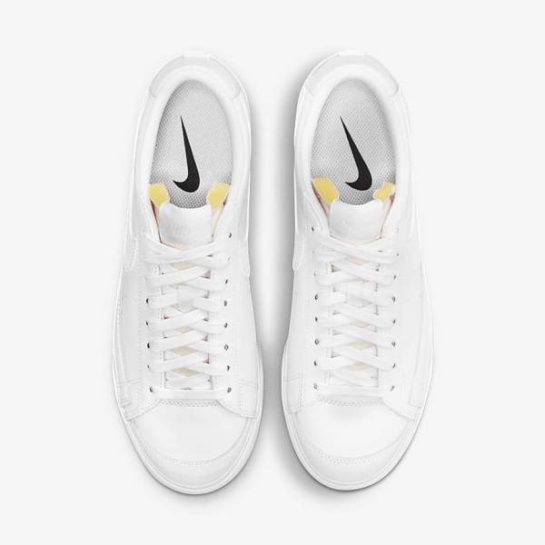 Women's Nike Blazer Low Platform Sneakers White | NK483HCN