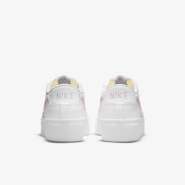 Women's Nike Blazer Low Platform Sneakers White / Black / Pink | NK965BEU