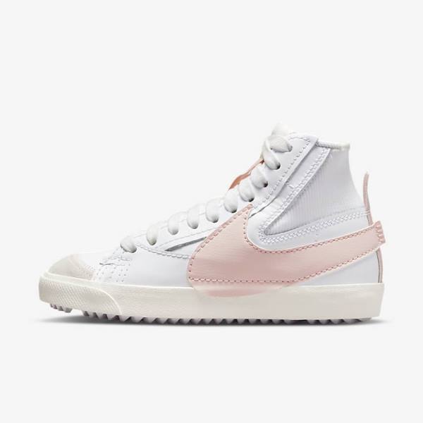 Women\'s Nike Blazer Mid 77 Jumbo Sneakers White / Pink | NK192YDU