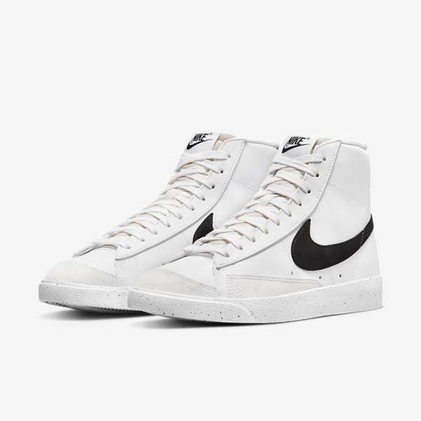 Women's Nike Blazer Mid 77 Next Nature Sneakers White / Black | NK309KHN