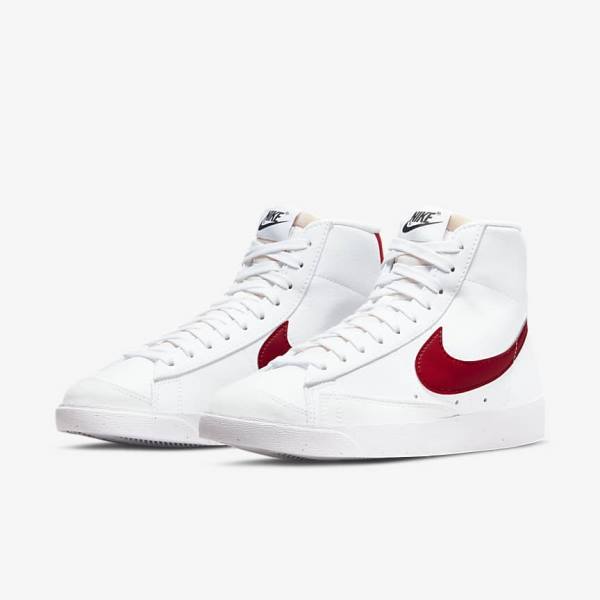 Women's Nike Blazer Mid 77 Next Nature Sneakers White / Black / Red | NK872RPI