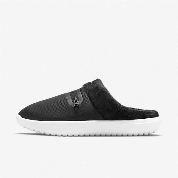 Women\'s Nike Burrow Slipper Sneakers Black / White | NK713AYN