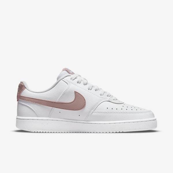 Women's Nike Court Vision Low Next Nature Sneakers White / Pink | NK023HTO