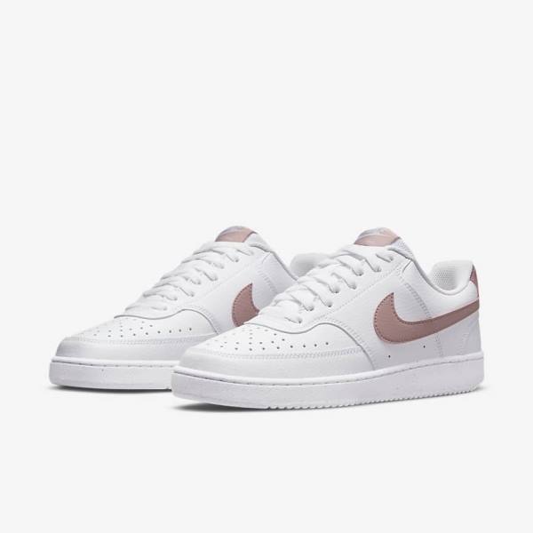 Women's Nike Court Vision Low Next Nature Sneakers White / Pink | NK023HTO