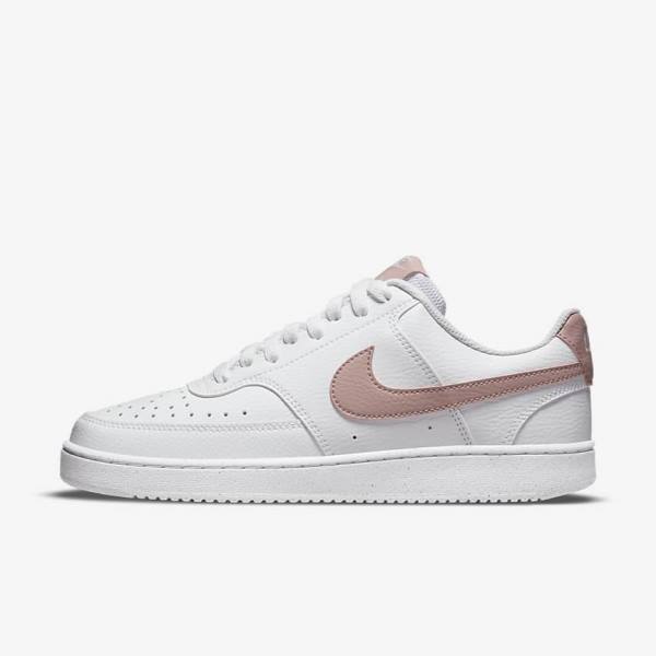 Women\'s Nike Court Vision Low Next Nature Sneakers White / Pink | NK023HTO