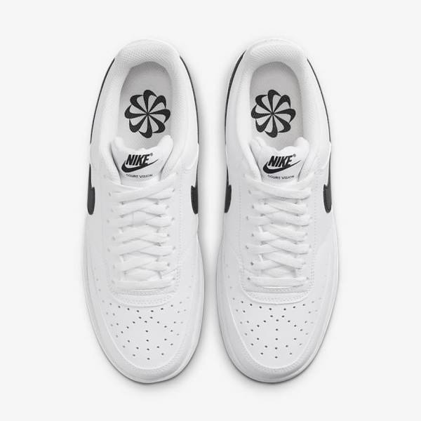 Women's Nike Court Vision Low Next Nature Sneakers White / Black | NK289BOT