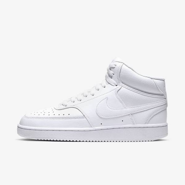 Women\'s Nike Court Vision Mid Sneakers White | NK172TPU