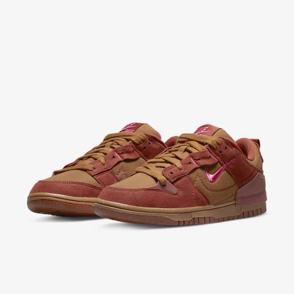 Women's Nike Dunk Low Disrupt 2 Sneakers Brown / Orange / Red / Pink | NK245JGW