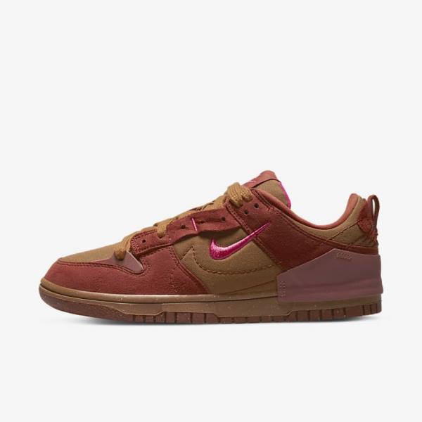 Women\'s Nike Dunk Low Disrupt 2 Sneakers Brown / Orange / Red / Pink | NK245JGW