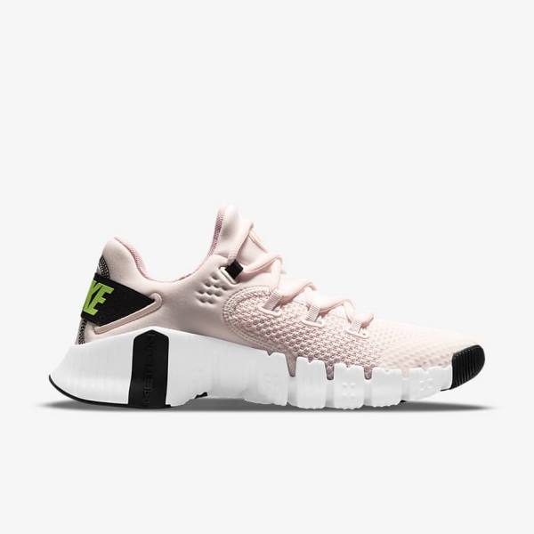 Women's Nike Free Metcon 4 Training Shoes Light Pink / White / Black / Green | NK503AES