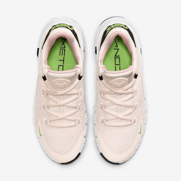 Women's Nike Free Metcon 4 Training Shoes Light Pink / White / Black / Green | NK503AES