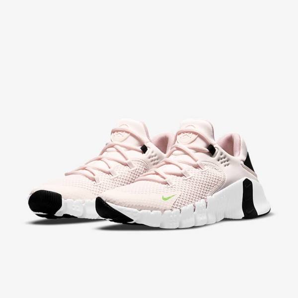 Women's Nike Free Metcon 4 Training Shoes Light Pink / White / Black / Green | NK503AES