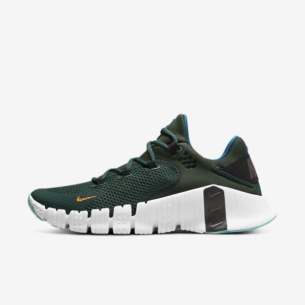 Women\'s Nike Free Metcon 4 Training Shoes Green / Black / White | NK572QJV